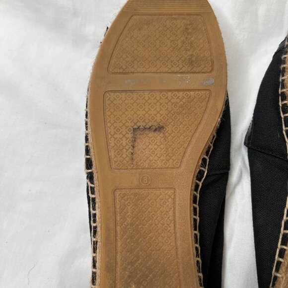 Tory Burch Womens Black Poppy Logo Espadrille Flats Size 8 - Picture 6 of 10